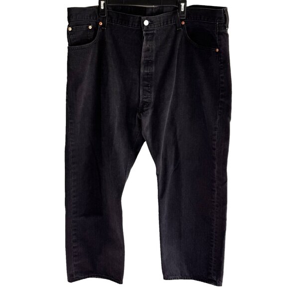 Levi's Other - Levis 501XX Mens Jeans 46 Button Fly Black Denim Straight Leg Classic Fit Hemmed
